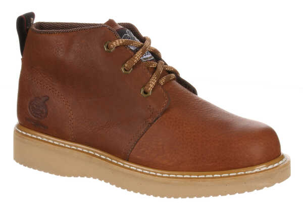 Image #1 - Georgia Boot Men's Farm and Ranch Chukka Work Boots - Round Toe, Brown, hi-res