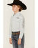 Image #2 - Wrangler Boys' Geo Print Logo Long Sleeve Pearl Snap Western Shirt, Aqua, hi-res