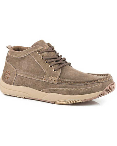 Roper Men's Clearcut II 5 Eyelet Casual Lace-Up Chukka Shoes - Moc Toe , Brown, hi-res
