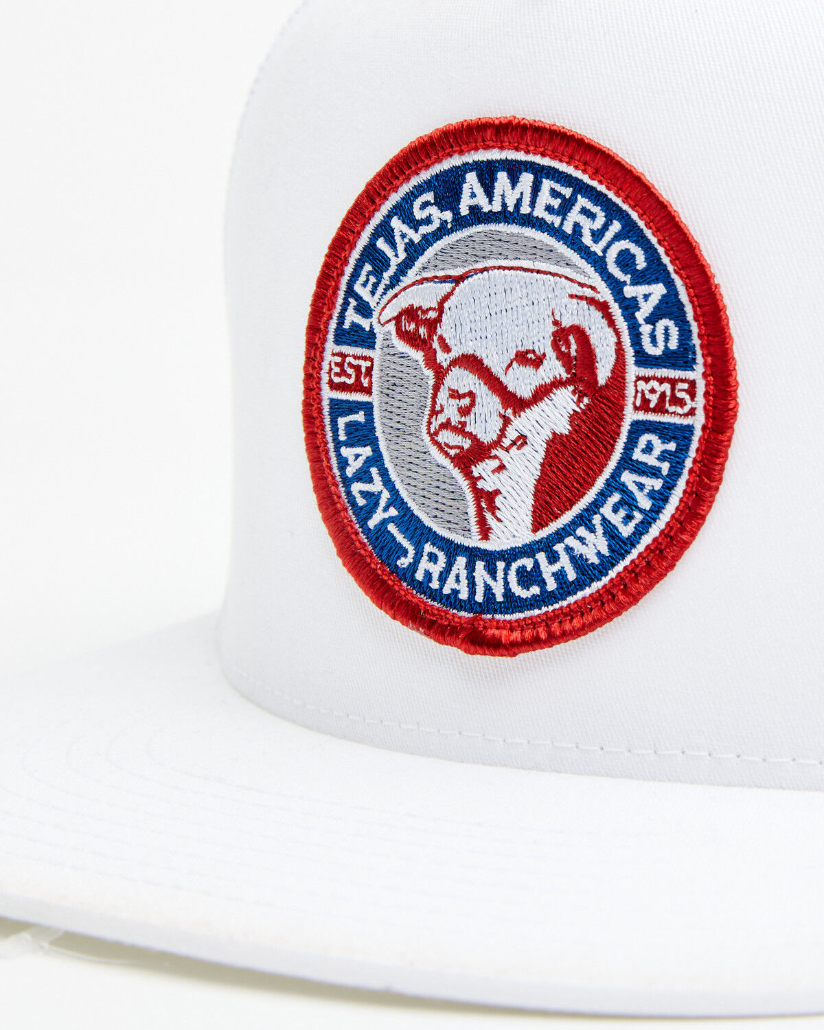 Image #2 - Lazy J Ranch Men's Solid White Tejas Americas Patch Mesh-Back Ball Cap, White, hi-res
