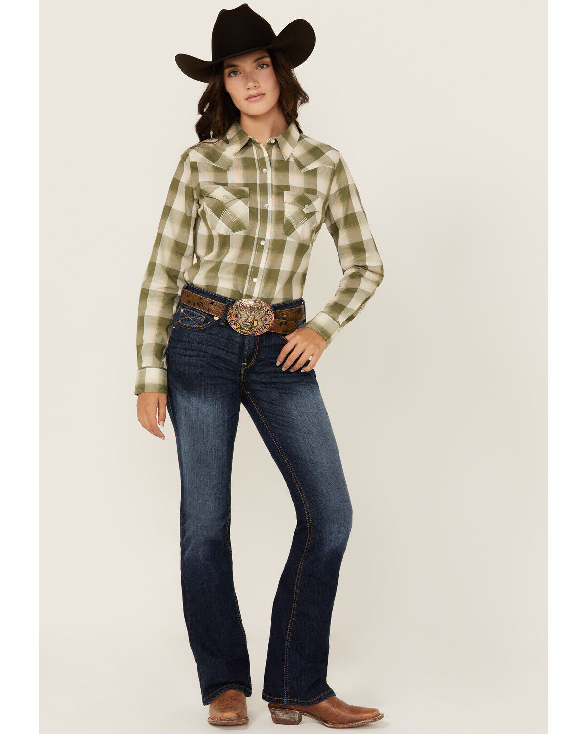 Image #1 - Ariat Women's Perfect Rise Stretch Rosa Bootcut Jeans, Blue, hi-res