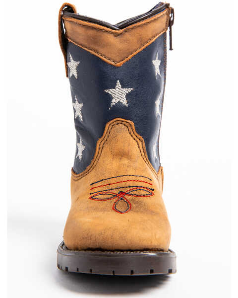 Image #4 - Cody James Toddler Boys' USA Flag Western Boots - Broad Square Toe, Brown, hi-res