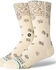 Image #1 - Stance Men's Hanky Crew Socks, Cream, hi-res