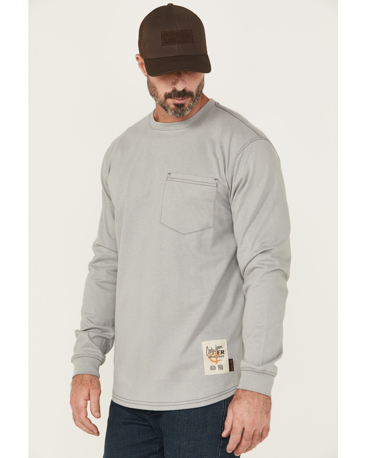 Image #3 - Cody James Men's FR Bandit Long Sleeve Graphic Work T-Shirt, Medium Grey, hi-res