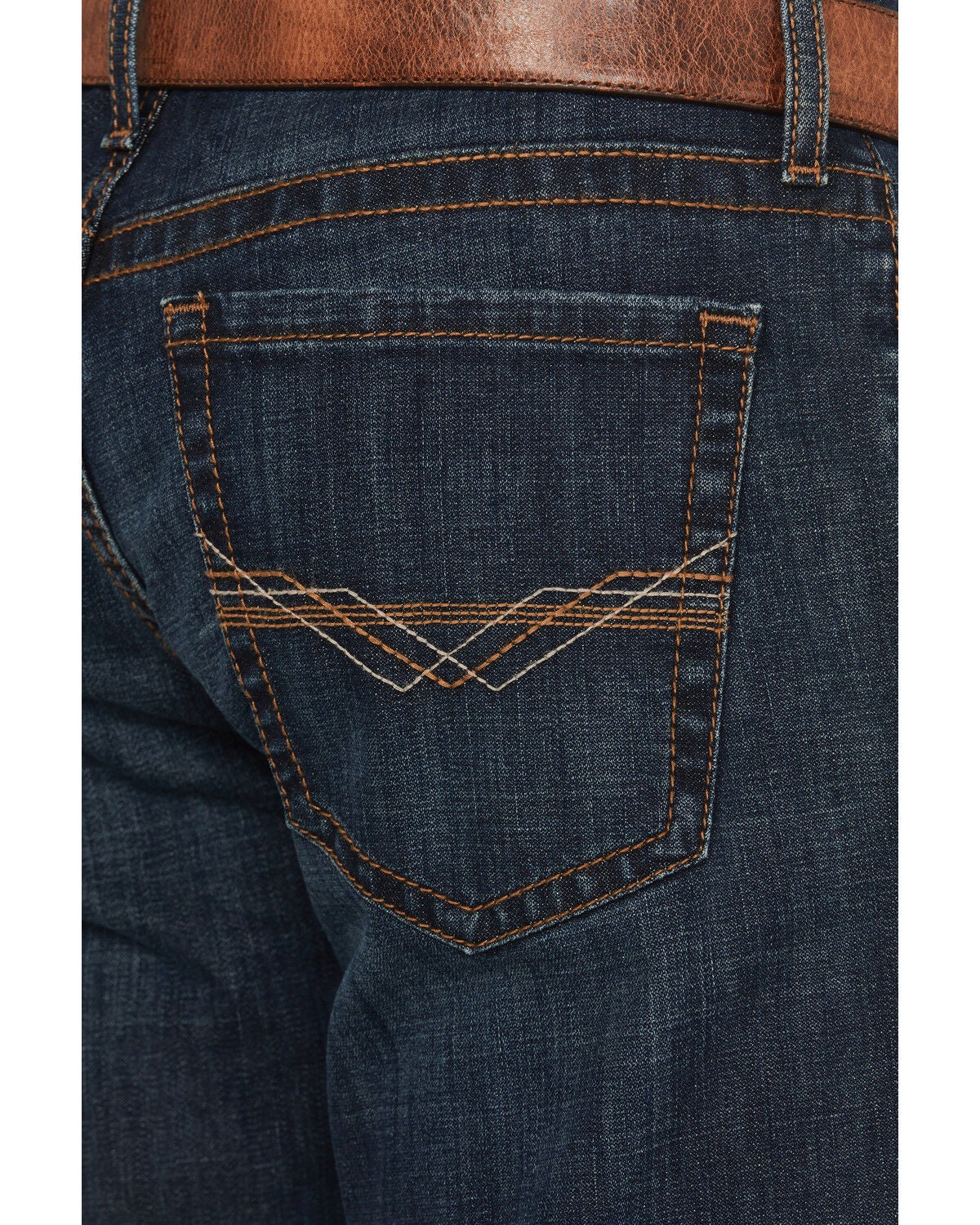 Image #4 - Cinch Men's Grant Dark Wash Relaxed Bootcut Stretch Denim Jeans, Indigo, hi-res