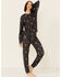 Image #1 - PJ Salvage Women's Lil Hearts Lounge Pants, Charcoal, hi-res