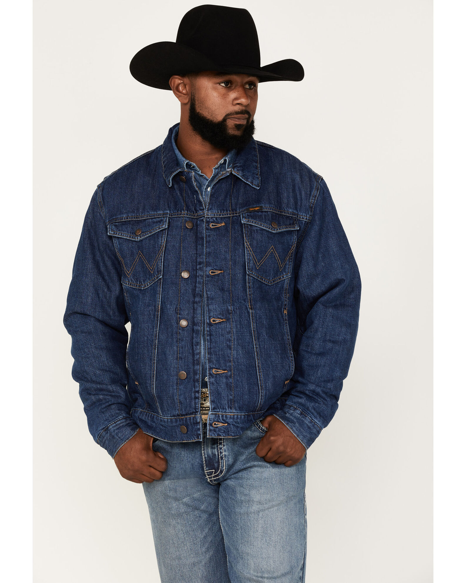 Wrangler Men's Blanket-Lined Solid Denim Jacket - Country Outfitter