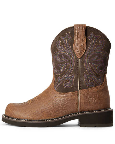 Image #2 - Ariat Women's Croc Print Fatbaby Western Performance Boots - Round Toe, Brown, hi-res