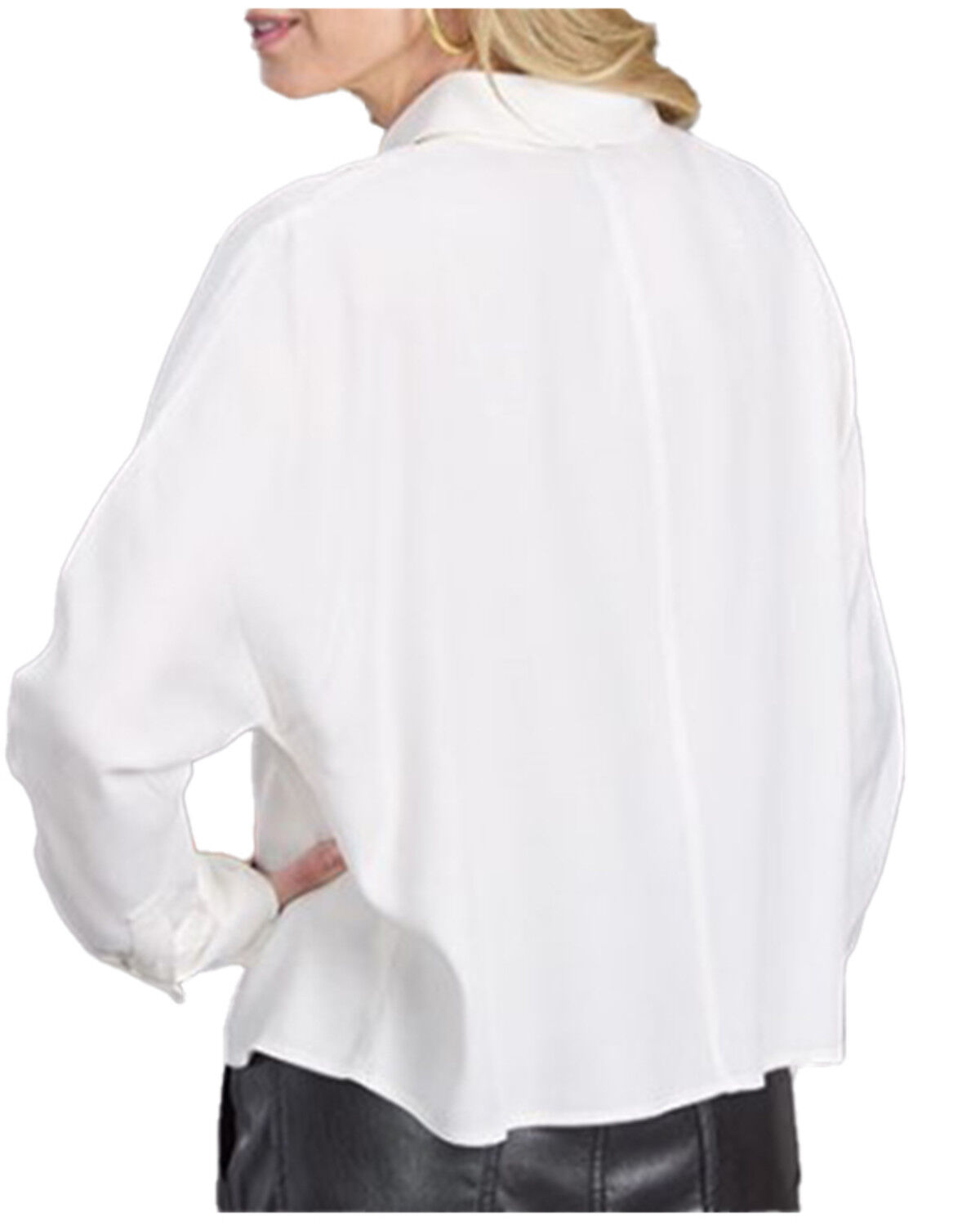 Image #2 - Stetson Women's Loose Collared Blouse, White, hi-res