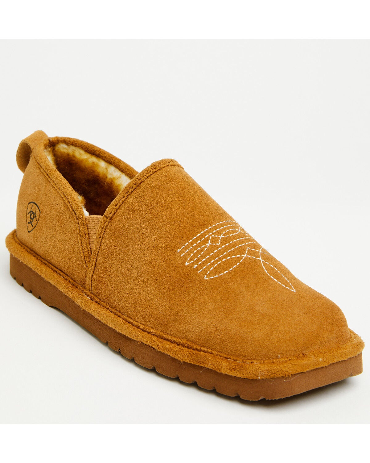Image #1 - Ariat Men's Lasso Suede Slippers, Chestnut, hi-res