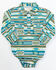 Image #1 - Shyanne Infant Girls' Southwestern Long Sleeve Onesie, Teal, hi-res