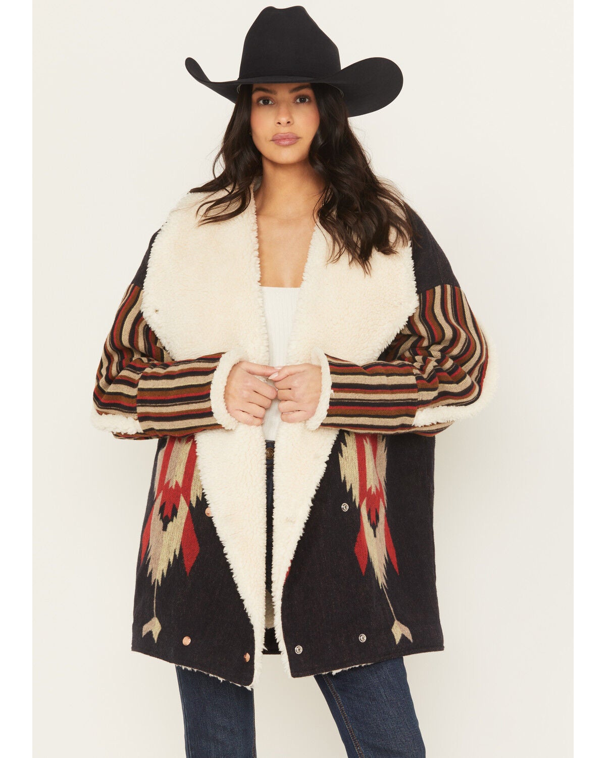 Wrangler X Lainey Wilson Women's Southwest Coat, Black, hi-res
