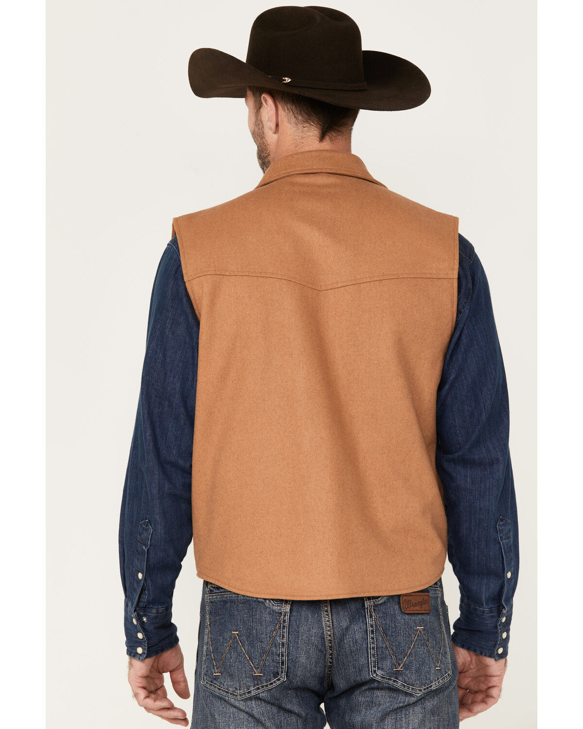 Image #4 - Cripple Creek Men's Snap Front Concealed Carry Wool Vest, Camel, hi-res