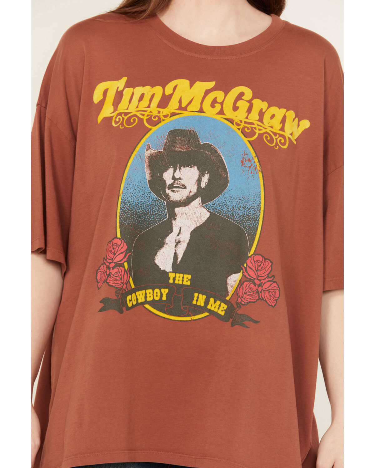 Image #3 - Day Dreamer Tim McGraw Short Sleeve Oversized Tee, Brown, hi-res