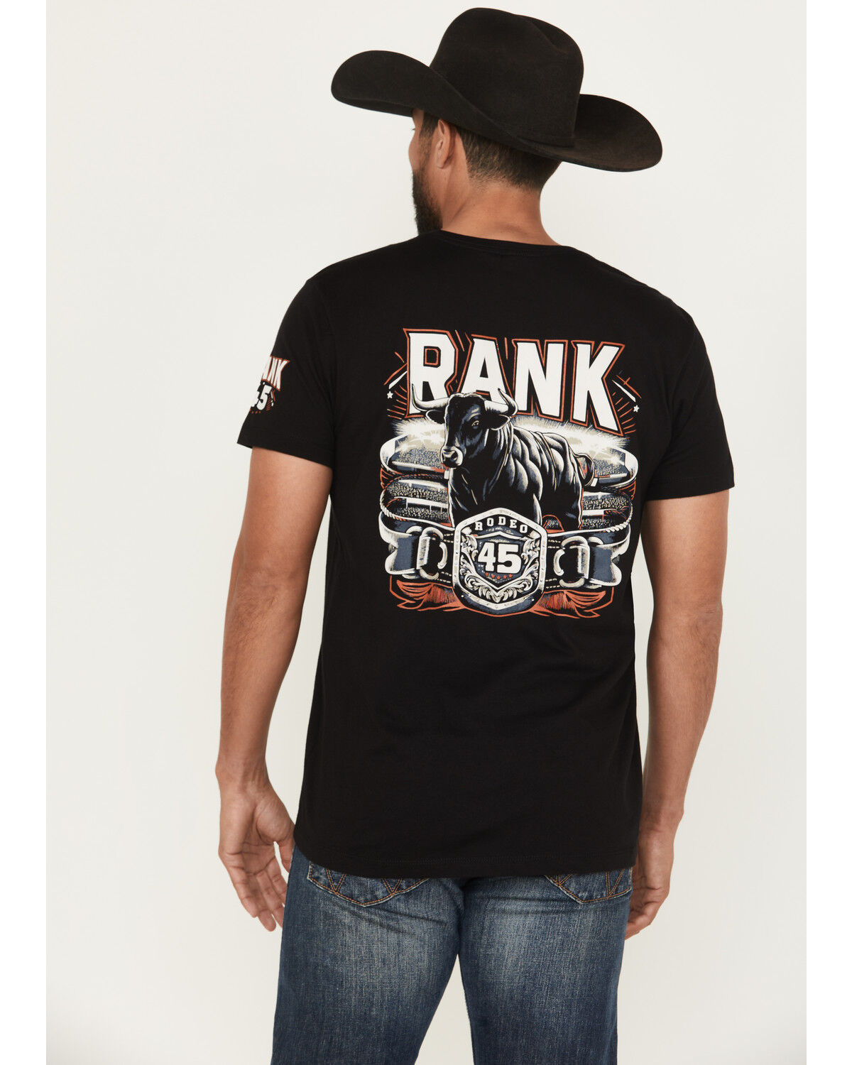 Image #1 - RANK 45® Men's Buckle Up Short Sleeve Graphic T-Shirt, Black, hi-res
