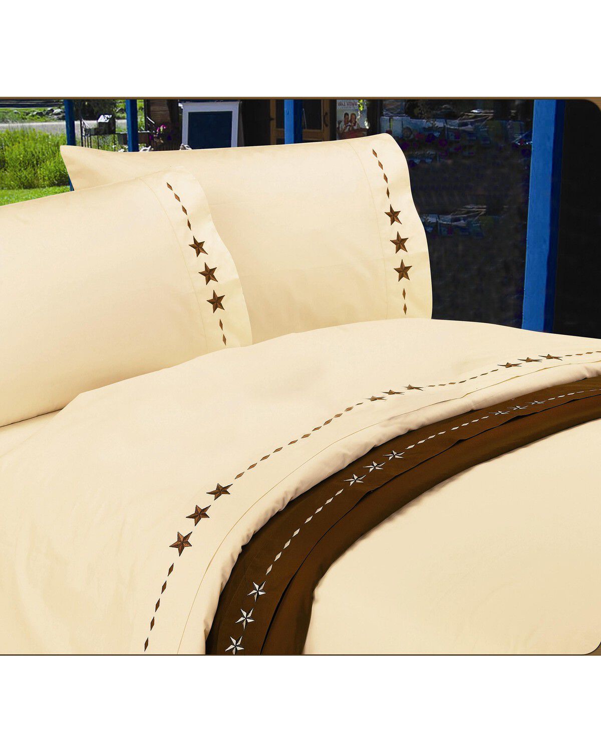 Image #1 - HiEnd Accents Star Queen Sheet Set - 4 Piece, Cream, hi-res
