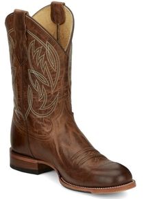 Justin Men's Pearsall Western Boots - Round Toe, Brown, hi-res