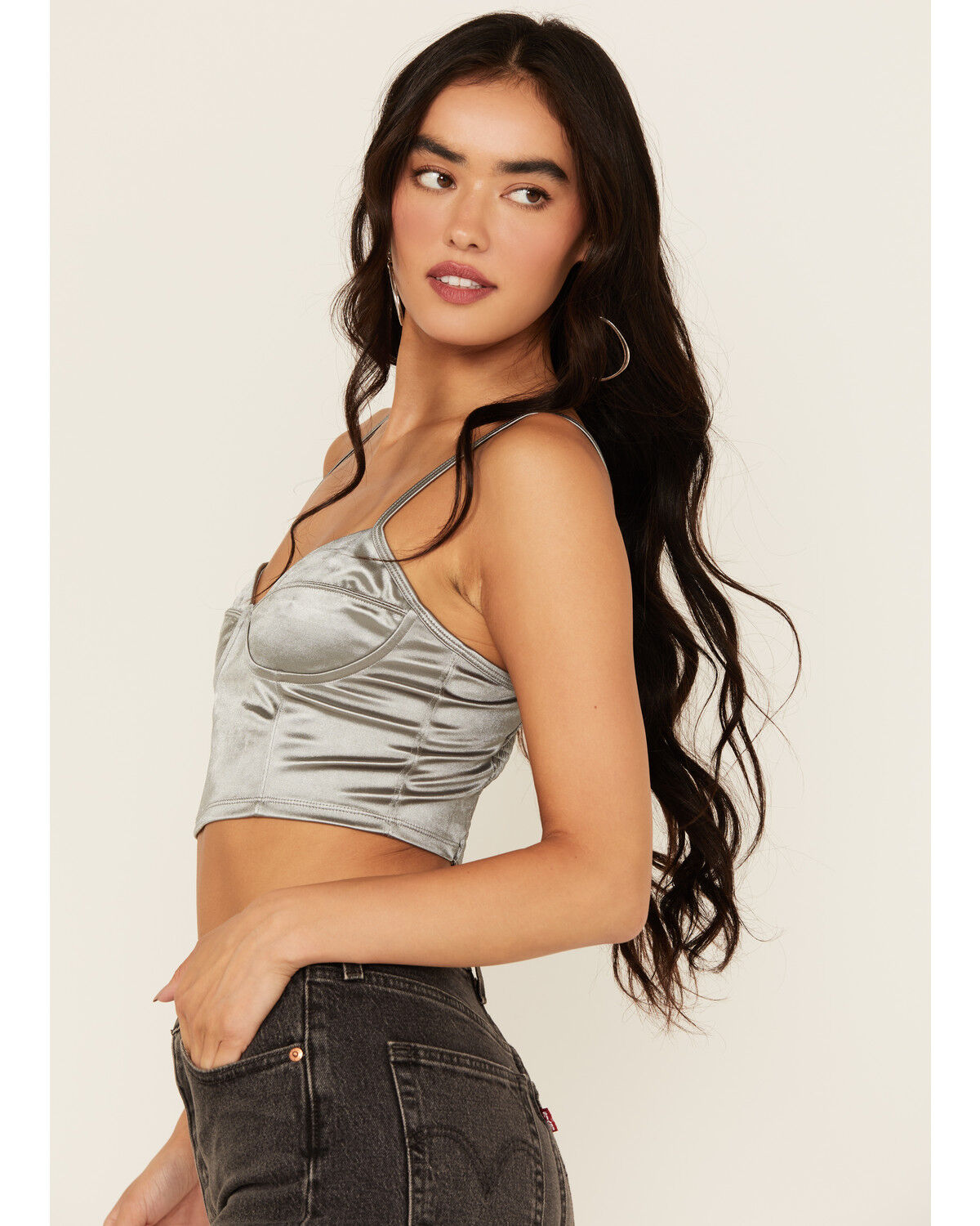 Image #2 - Free People Women's Casino Royal Brami, Silver, hi-res