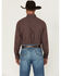 Image #4 - George Strait by Wrangler Men's Plaid Print Long Sleeve Button-Down Stretch Western Shirt - Big, Burgundy, hi-res