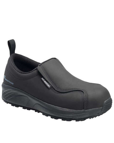 Image #1 - Nautilus Men's Guard Slip-On Work Shoes - Composite Toe, Black, hi-res