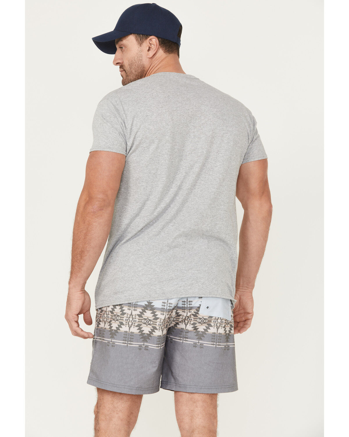 Image #3 - Hooey Men's Big Wake Southwestern Striped Board Shorts, Blue, hi-res