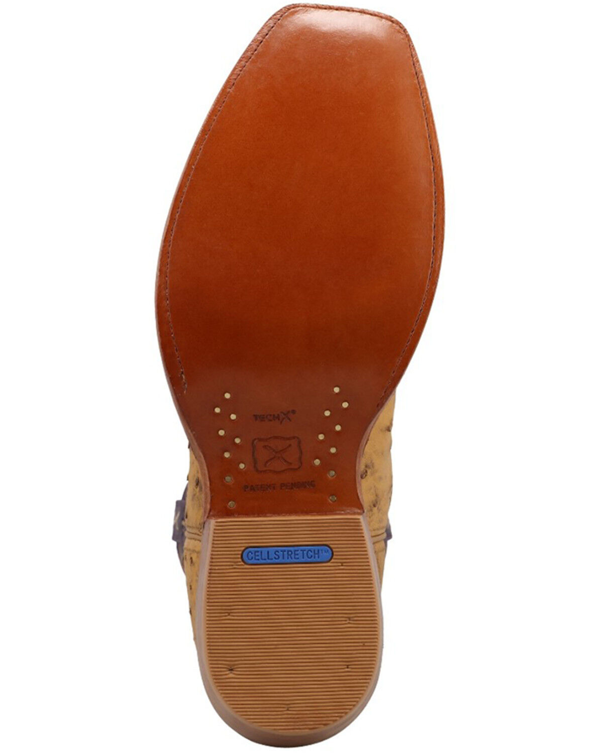 Image #7 - Twisted X Men's 13" Reserve Exotic Full-Quill Ostrich Western Boots - Square Toe, Honey, hi-res