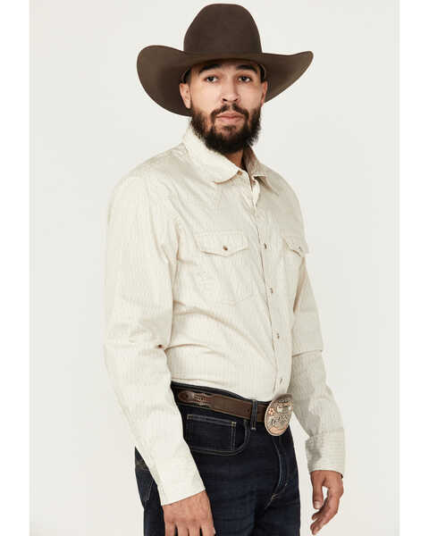 Image #2 - Wrangler Men's 20X Advanced Comfort Print Long Sleeve Snap Western Shirt, Sand, hi-res
