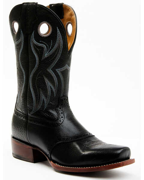 RANK 45® Men's Saloon Western Boots - Square Toe, Black, hi-res