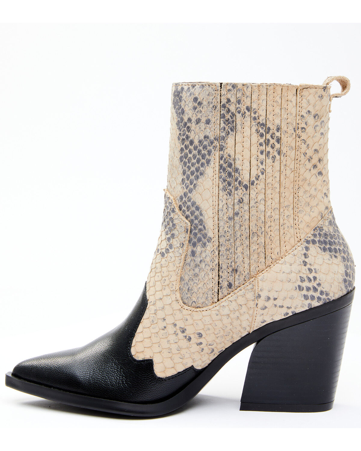 Image #4 - Dan Post Women's Snake Print Fashion Booties - Round Toe, Black, hi-res