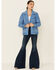 Image #5 - Understated Leather Women's Sunburst Leather Zip-Front Moto Jacket, Turquoise, hi-res