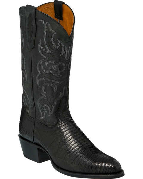 Tony Lama Men's Nacogdoches Black Teju Lizard Western Boots - Medium Toe, Black, hi-res