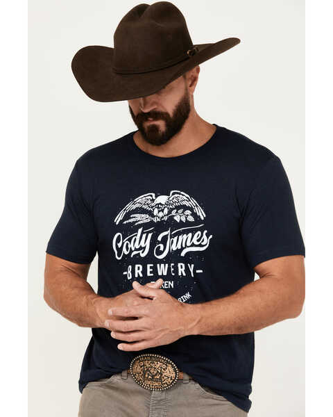 Cody James Men's Wooden Nickel Brewery Short Sleeve Graphic T-Shirt, Navy, hi-res