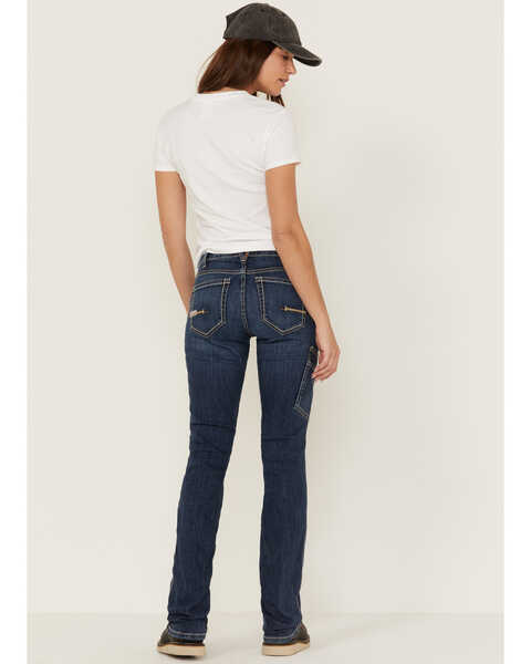 Image #3 - Ariat Women's Rebar Pilar Medium Wash Flex Riveter Bootcut Work Jeans , Blue, hi-res