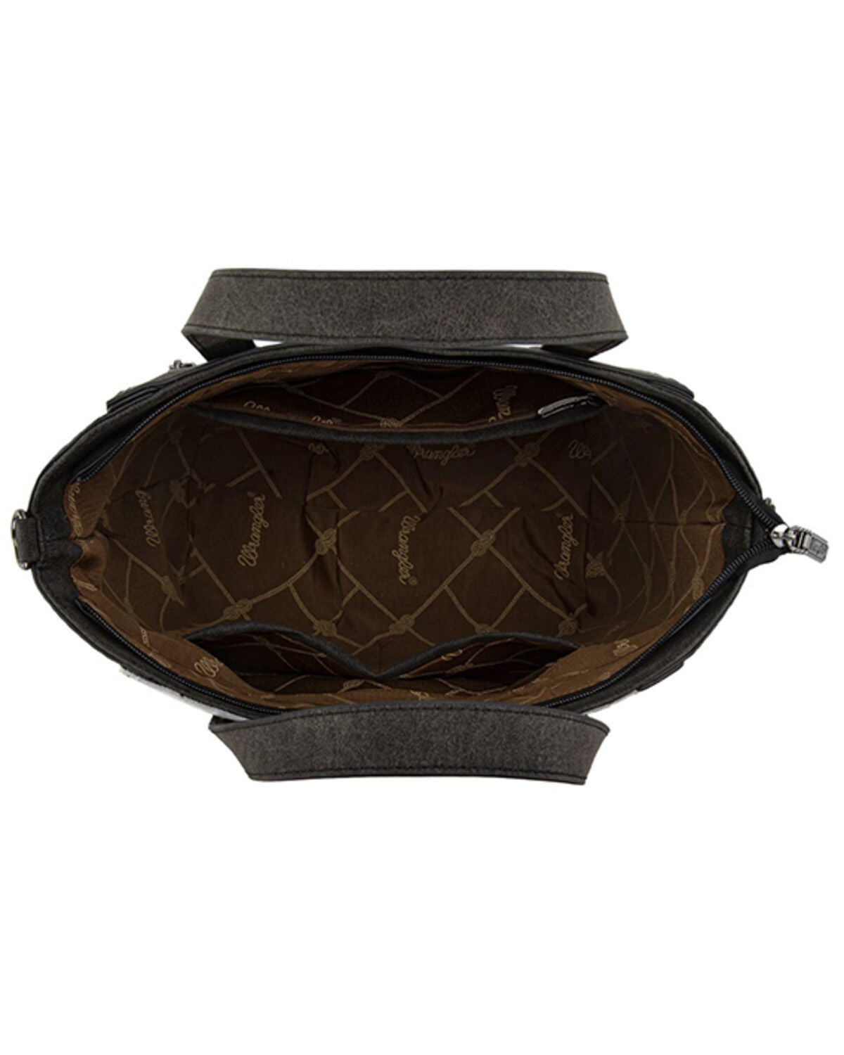 Image #3 - Wrangler Women's Cowhide Embossed Crossbody Tote Bag, Black, hi-res