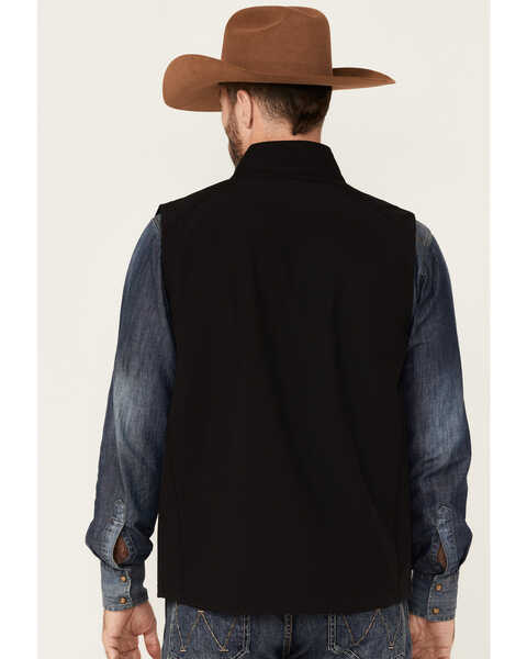 Image #4 - Justin Men's Solid Austin Zip-Front Fleece Vest , Black, hi-res