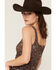 Image #2 - Originality Women's Printed Lace Twist Front Tank Top, Brown, hi-res