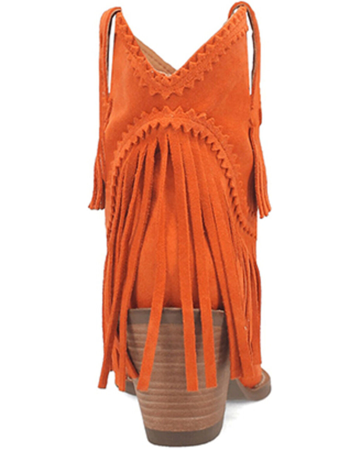 Image #5 - Dingo Women's Fandango Fringe Western Booties - Snip Toe, Orange, hi-res