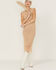 Image #1 - Sadie & Sage Women's Crochet Fringe Midi Dress, Taupe, hi-res