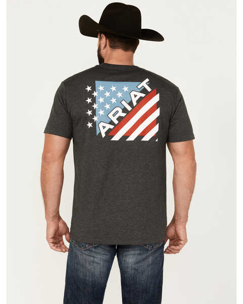 Ariat Men's Star Spangled Logo Short Sleeve Graphic T-Shirt, Charcoal, hi-res