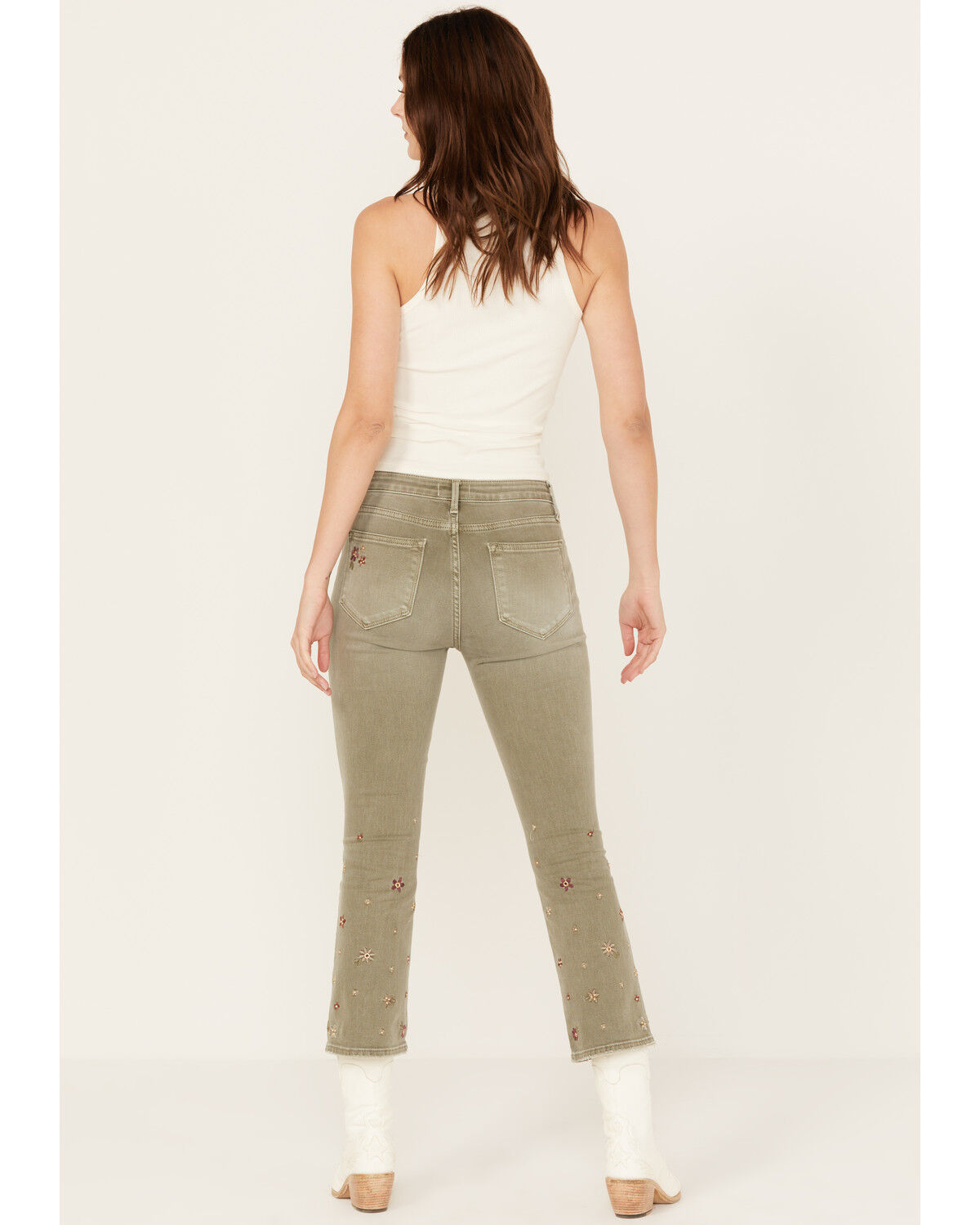 Image #3 - Driftwood Women's Tweddle Dum Roxy Cropped Jeans, Olive, hi-res