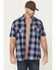Image #1 - Ariat Men's Rebar Made Tough Short Sleeve Button-Down Stretch Work Shirt, Indigo, hi-res