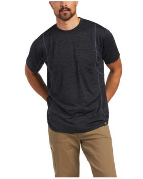 Ariat Men's Rebar Revolt Athletic Fit Work Pocket T-Shirt , Black, hi-res