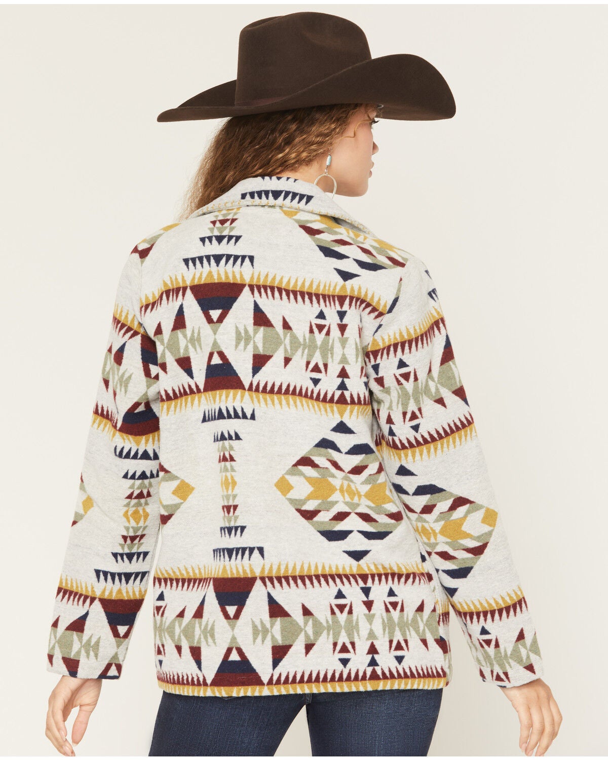 Image #4 - Cotton & Rye Women's Boot Barn Exclusive Southwestern Print Blazer, Ivory, hi-res