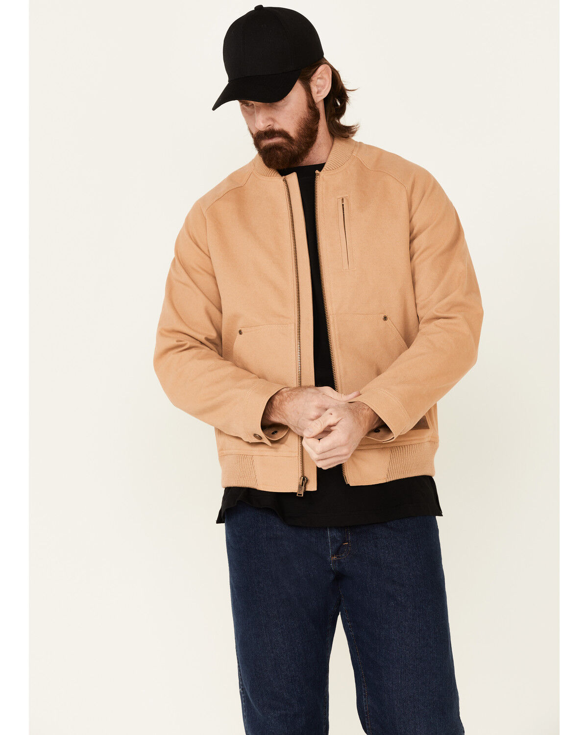 Image #1 - Pendleton Men's Pinehurst Canvas Bomber Jacket, Tan, hi-res