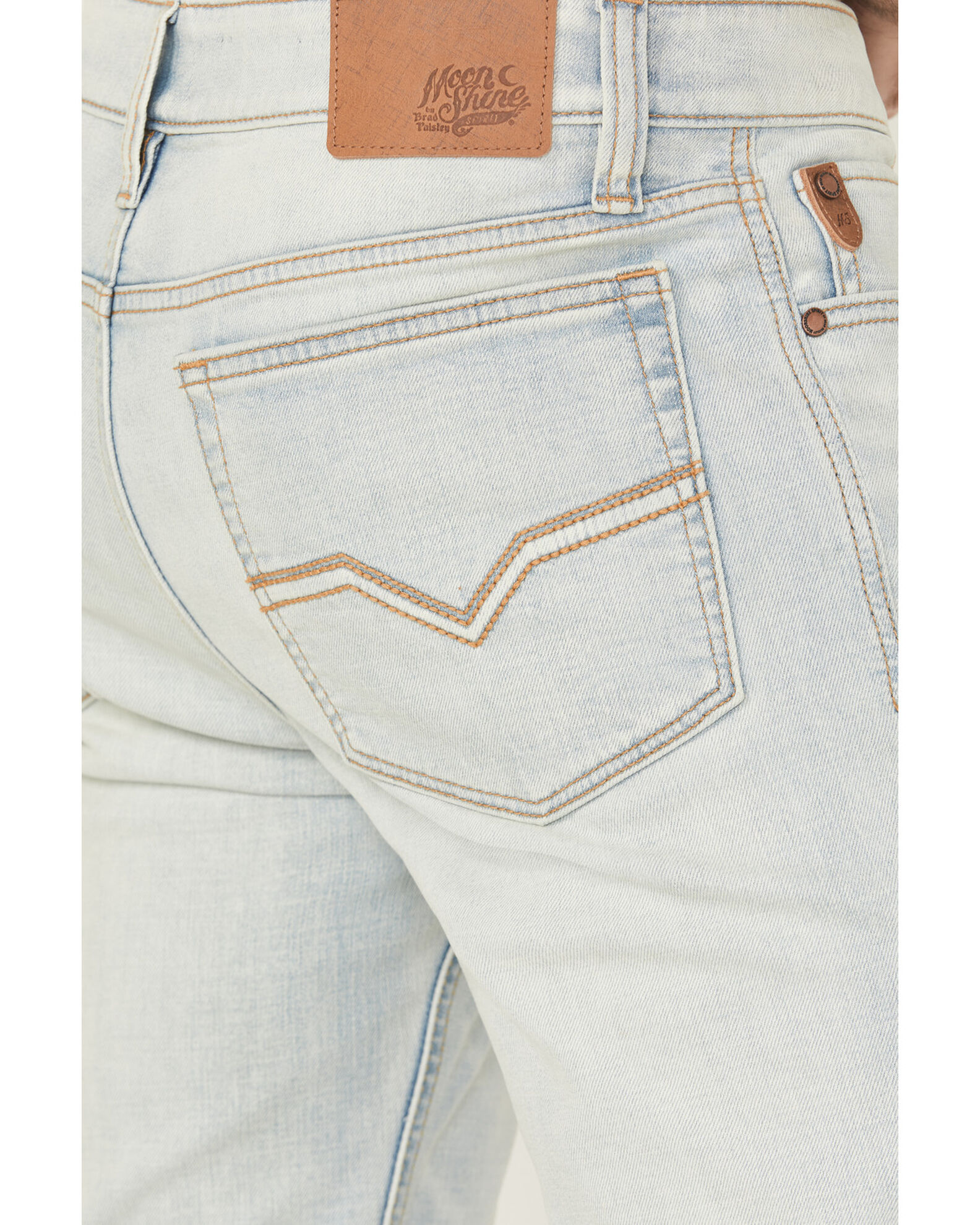 Product Name: Moonshine Spirit Men's Savage Light Wash Slim Bootcut Stretch  Denim Jeans