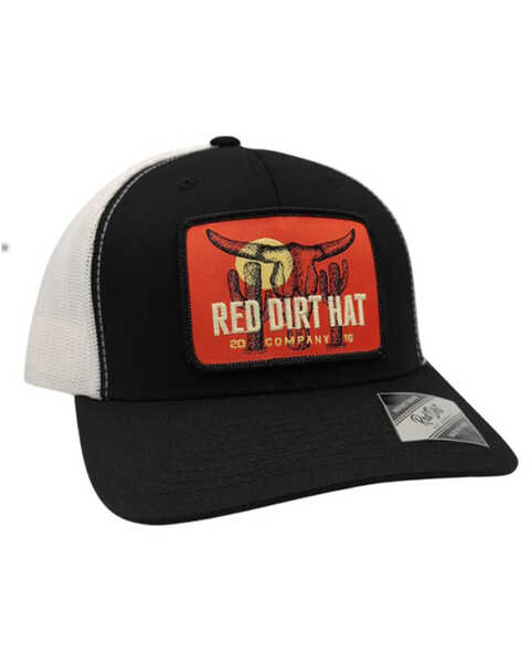 Red Dirt Hat Men's Boone Logo Patch Ball Cap , Black/white, hi-res