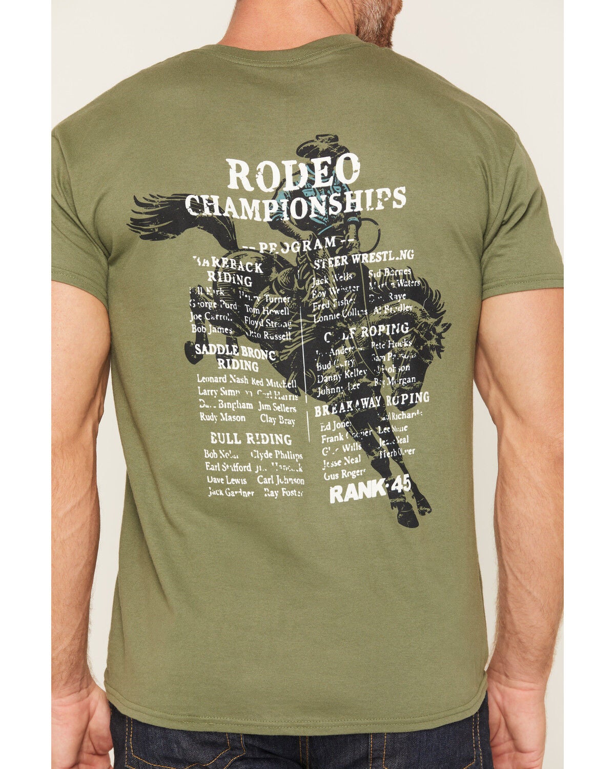 Image #4 - RANK 45&reg; Men's Get with the Program Short Sleeve Graphic T-Shirt, Olive, hi-res