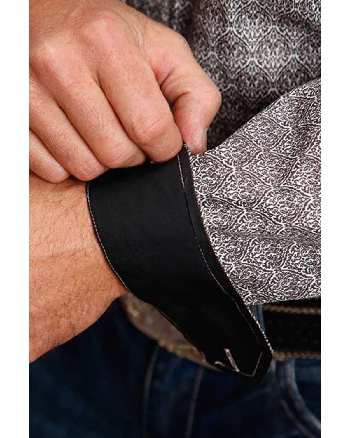Image #3 - Stetson Men's Black Medallion Geo Print Long Sleeve Western Shirt, Black, hi-res