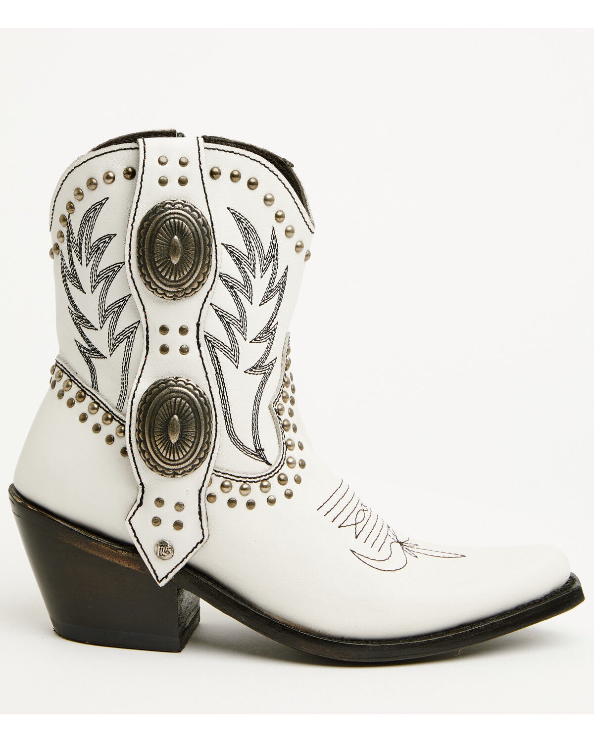 Image #2 - Liberty Black Women's Shirley Concho Western Booties - Snip Toe, White, hi-res