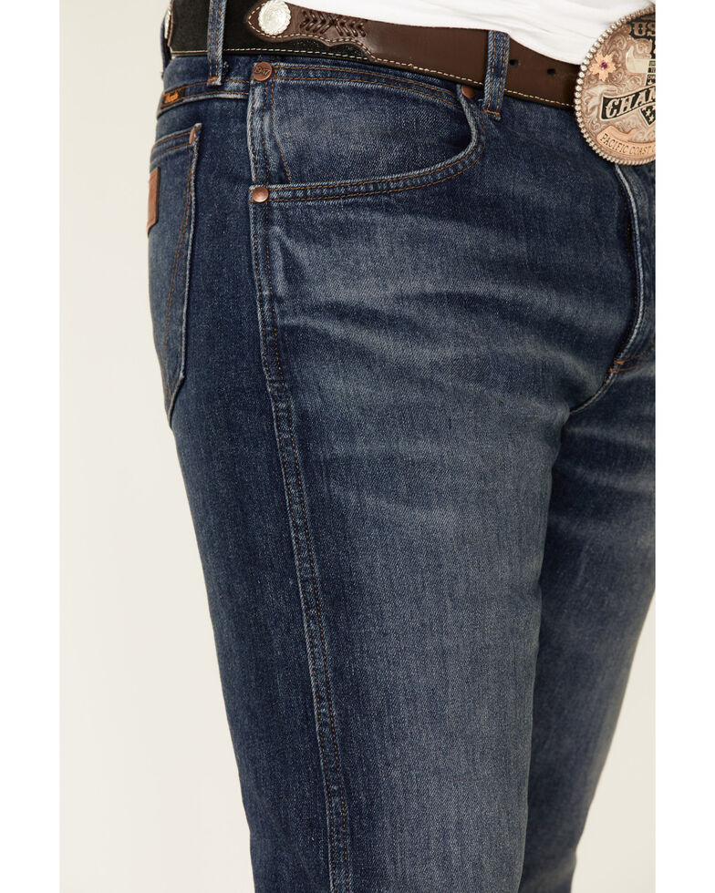 Wrangler Retro Premium Men's Republic Dark Stretch Slim Bootcut Jeans , Blue, hi-res